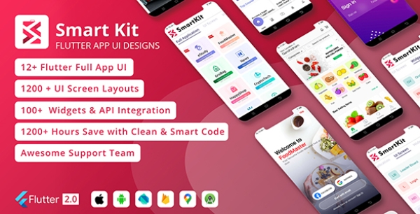 SmartKit - Flutter Full UI kit | UI Component | Flutter Material Widget | Integration | Flutter
