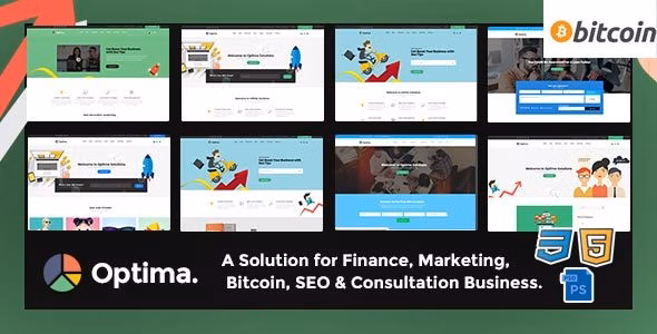 Optima - SEO, Marketing, Bitcoin, Agency Multiple HTML5 Template